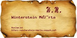 Winterstein Márta névjegykártya